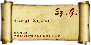 Szanyi Gajána névjegykártya